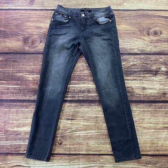 Lings Jeans Womens 11/12 Regular Fit Slim Denim Black Light Wash - Picture 2 of 10